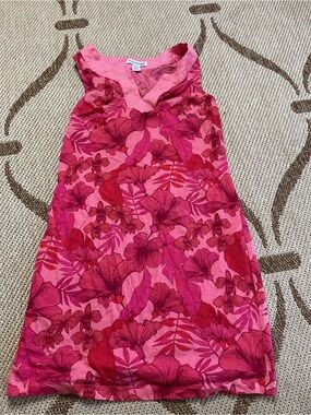 Tommy Bahama Pink and Deep Rose Floral Sleeveless Dress